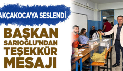 AK PARTİ İLÇE BAŞKANI SARIOĞLU’NDAN TEŞEKKÜR MESAJI…
