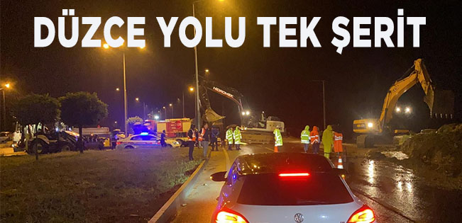 Zonguldak-Düzce Karayolunda Trafik Tek Şeritten Sağlandı