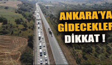 TEM’in Ankara yönü yol çalışması sebebiyle trafiğe kapatıldı