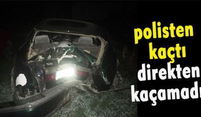 Akçakoca’da kaza: Uygulamadan kaçan otomobil aydınlatma direğine çarparak durdu
