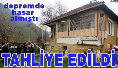 Depremde hasar alan ev tahliye edildi
