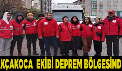 AKÇAKOCA’NIN KIZILAYCILARI DEPREM BÖLGESİNDE YARDIM ÇALIŞMALARINA KATILDI