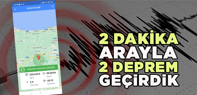 Düzce’de 2,7 ve 3,3 Şiddetinde Depremler…