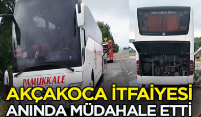 AKÇAKOCA İTFAİYESİ ANINDA MÜDAHALE ETTİ