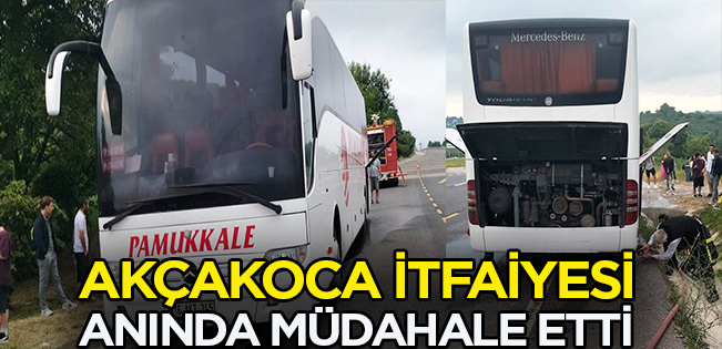 AKÇAKOCA İTFAİYESİ ANINDA MÜDAHALE ETTİ