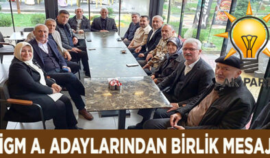 AK PARTİ İGM ADAY ADAYLARINDAN BİRLİK BERABERLİK VURGUSU