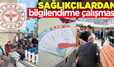 AKÇAKOCA İLÇE SAĞLIK MÜDÜRLÜĞÜNDEN MERKEZ CAMİ ÖNÜNDE BİLGİLENDİRME ÇALIŞMASI