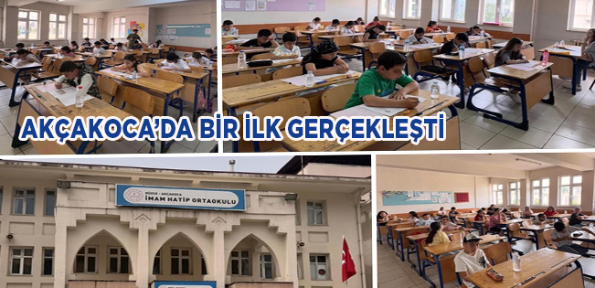 AKÇAKOCA İMAM HATİP ORTAOKULU’NDA YABANCI DİL AĞIRLIKLI SINIF İÇİN ÖĞRENCİ KABUL SINAVI GERÇEKLEŞTİRİLDİ
