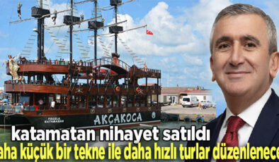 AKÇAKOCA BELEDİYESİ BİR SORUNU DAHA ÇÖZÜME KAVUŞTURDU: KATAMARAN SATILDI