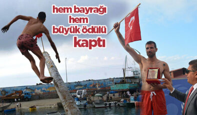 YAĞLI DİREK YARIŞMASININ GALİBİ HAKAN ATAŞ OLDU