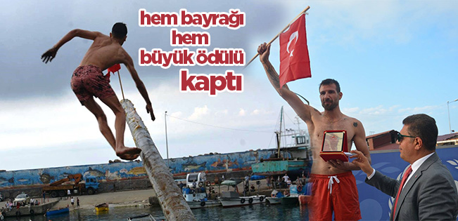 YAĞLI DİREK YARIŞMASININ GALİBİ HAKAN ATAŞ OLDU