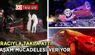 AKÇAKOCA’DA KORKUTAN KAZA… SÜRÜCÜNÜN HAYATİ TEHLİKESİ DEVAM EDİYOR