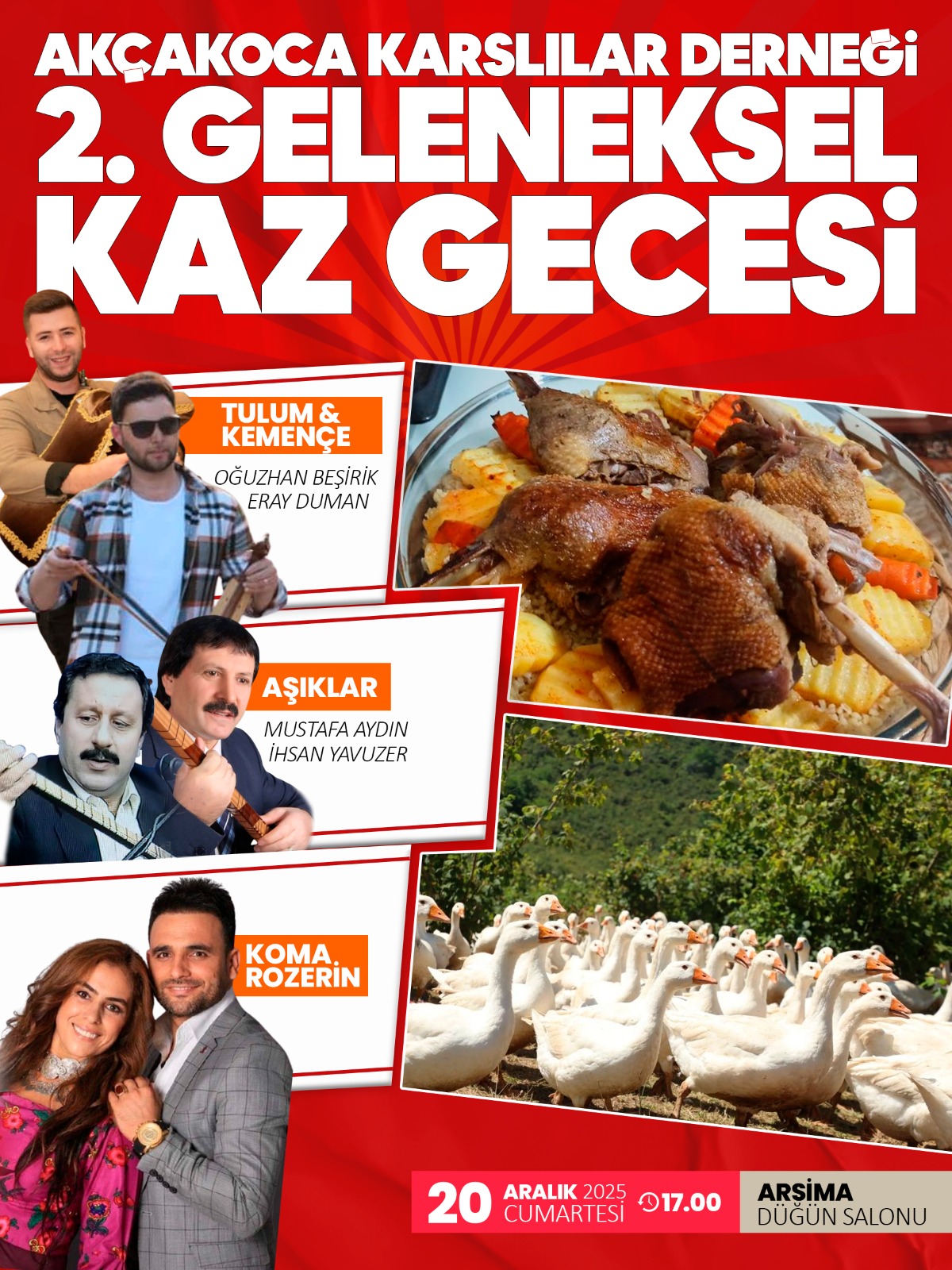 AKÇAKOCA KARSLILAR DERNEĞİ’NDEN 2. GELENEKSEL KAZ GECESİ