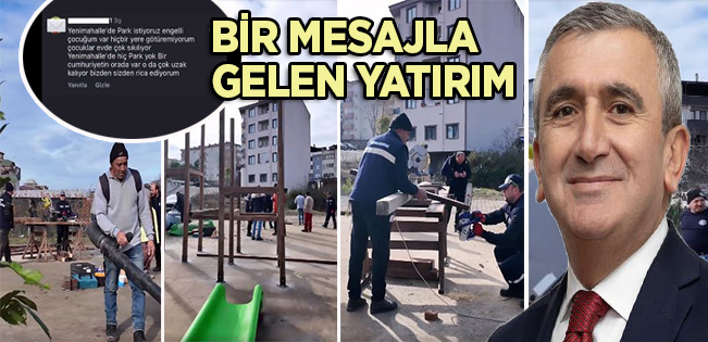 BİR ANNE MESAJ ATTI, YENİ MAHALLE’DE PARK ÇALIŞMASI BAŞLADI