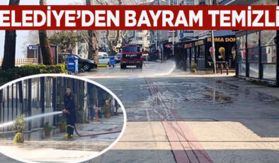 AKÇAKOCA’DA BAYRAM TEMİZLİĞİ: SOKAKLAR BAŞTAN SONA TAZYİKLİ YIKAMAYA TUTULDU
