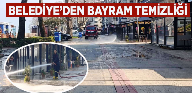 AKÇAKOCA’DA BAYRAM TEMİZLİĞİ: SOKAKLAR BAŞTAN SONA TAZYİKLİ YIKAMAYA TUTULDU
