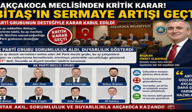 AK PARTİ GRUBUNDAN SORUMLU ADIM!..AKÇAKOCA MECLİSİNDE KRİTİK KARAR GEÇTİ