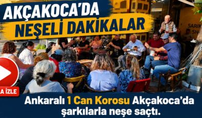 AKÇAKOCA’DA NEŞELİ DAKİKALAR: ANKARALI KAFİLE ORTAMA RENK KATTI