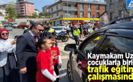 TRAFİK HAFTASI ETKİNLİKLERİ KAPSAMINDA ÖĞRENCİLERDEN SÜRÜCÜLERE FARKINDALIK ÇALIŞMASI