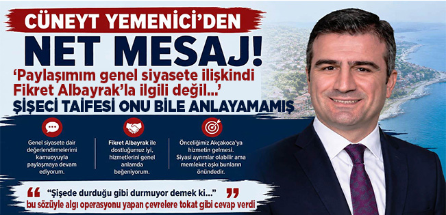 CÜNEYT YEMENİCİ ALGI ÇEVRELERİNE KARŞI SESSİZLİĞİNİ BOZDU…. ŞİŞEDE DURDUĞU GİBİ DURMUYOR DEMEK Kİ