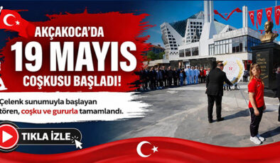AKÇAKOCA’DA 19 MAYIS COŞKUSU ÇELENK SUNUMUYLA BAŞLADI