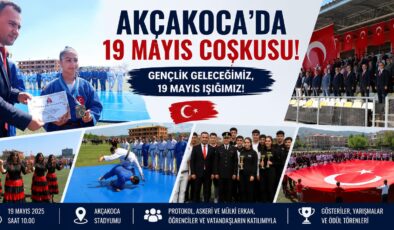 AKÇAKOCA’DA 19 MAYIS COŞKUSU STADYUMA TAŞTI