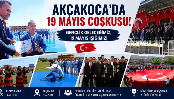AKÇAKOCA’DA 19 MAYIS COŞKUSU STADYUMA TAŞTI