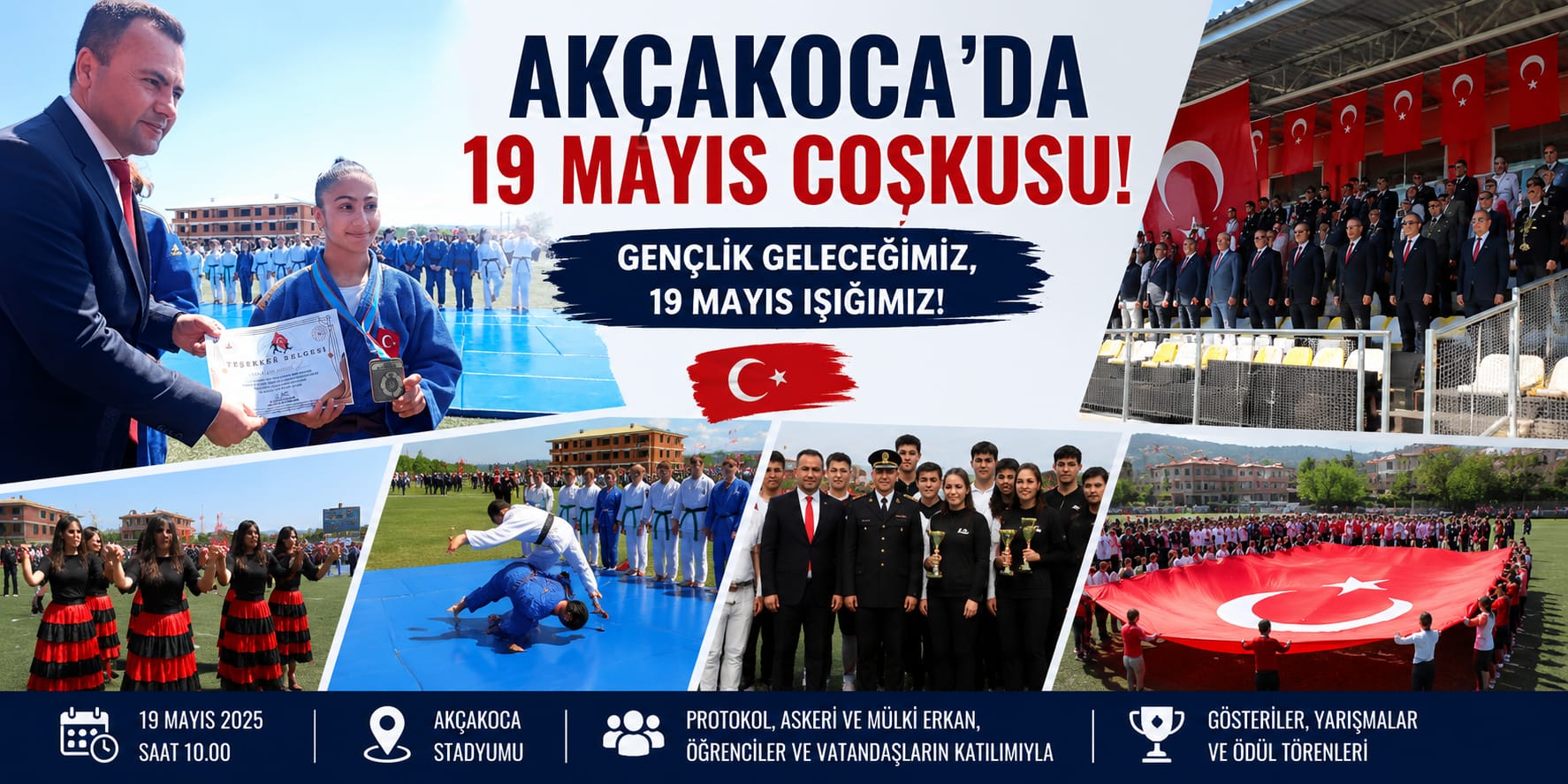 AKÇAKOCA’DA 19 MAYIS COŞKUSU STADYUMA TAŞTI