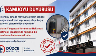 DÜZCE BELEDİYESİ’NDEN YANGIN MERDİVENİ İDDİALARINA YALANLAMA!..