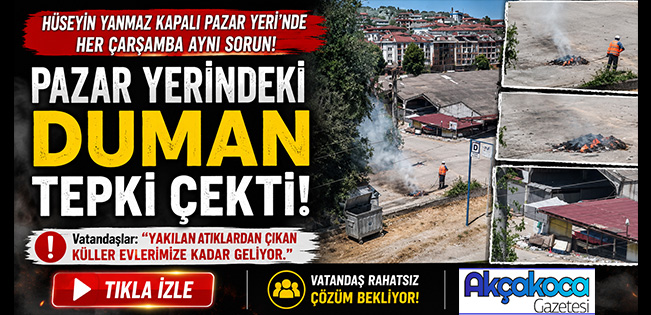 PAZAR YERİNDEKİ YAKMA İŞLEMİ YÜZÜNDEN ÇEVRE BİNALAR CAMI BALKONU KAPATMAK ZORUNDA KALIYOR
