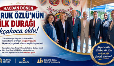 HACDAN DÖNEN FARUK ÖZLÜ’NÜN İLK DURAĞI AKÇAKOCA OLDU