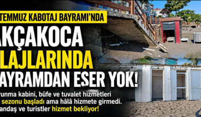 KABOTAJ BAYRAMI’NDA PLAJLARDA BAYRAM HAVASI YOK… AKÇAKOCA’DA VATANDAŞLAR HİZMET BEKLİYOR