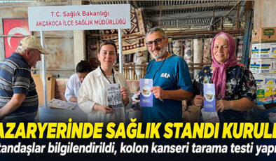 AKÇAKOCA’DA SAĞLIK EKİPLERİ PAZARYERİNDE VATANDAŞLARI BİLGİLENDİRDİ