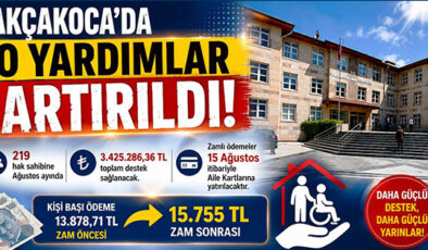 AKÇAKOCA’DA 219 HAK SAHİBİNE 3,4 MİLYON TL’NİN ÜZERİNDE DESTEK